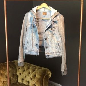 American Eagle Denim and Cotton Hoodie Jacket